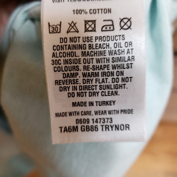 Ted Baker London Polo Mens Size 6 Delrey Lt Bluish Green Short Sleeve Preppy - Picture 8 of 8